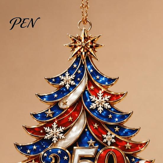 Customized Seasonal Ornaments 250 Anniversary USA Christmas Tree Ornament, 2D Acrylic 1776-2026 250th Holiday Commemorative Gifts Hanging Decoration,