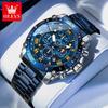 OLEVS 3689 Quartz Men's Watch Multi-functional Date Moon Phase Waterproof Luminous Watch for Men Sports Hand Clock