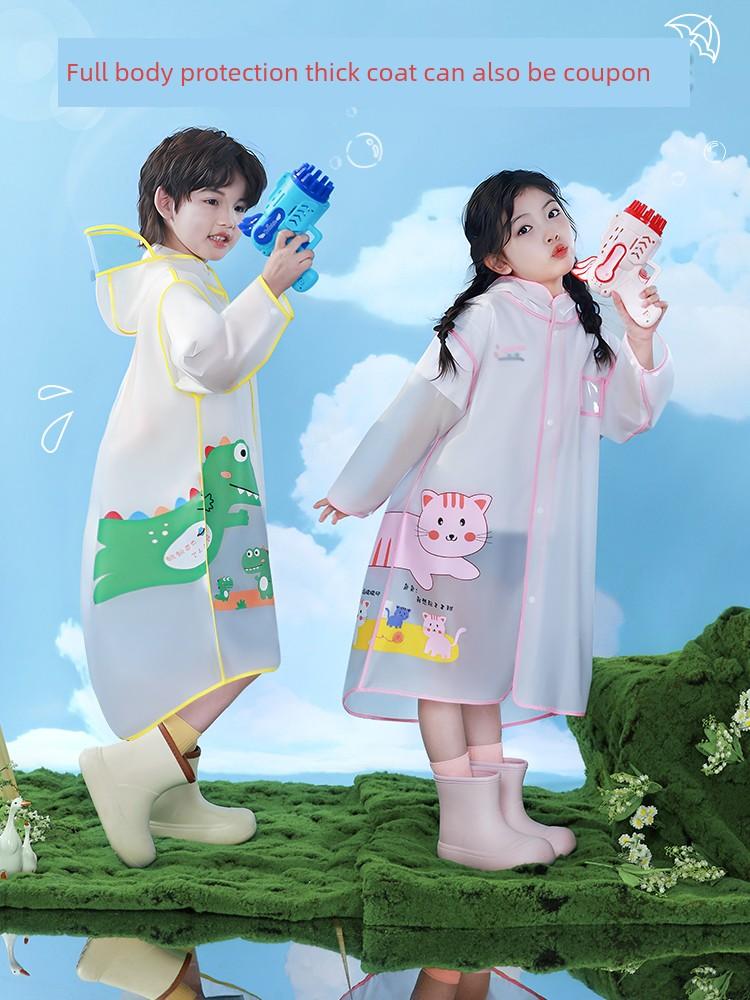 Kids Raincoat 2024 Boy Little Child Body Waterproof Girl Baby Kindergarten School Elementary School Students Poncho