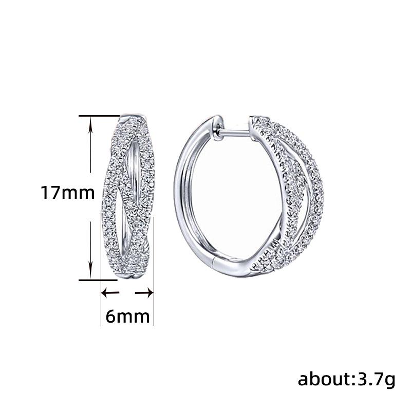 Orecchini a Cerchio con Linea Micro-Intarsiata di Lusso Leggero, Fibbie per Orecchie alla Moda e Raffinate, Orecchini di Stile Freddo di Alta Gamma per Donna