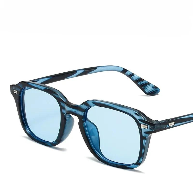Retro Square Frame Glasses for Men Women Fashion Anti Blue Light Office Work Ultra Clear Outdoor Sunglasses Trendy
