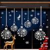 Christmas Snowflake Window Clings Large White Snowflake Window Stickers Winter PVC Decals For Glass Indoor Holiday Decoration