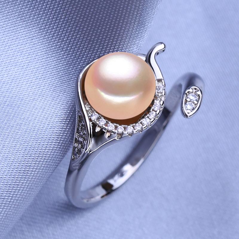 

Кольца FEEYOO с натуральным пресноводным жемчугом для женщин и девочек, классическое кольцо регулируемого размера, вечерние украшения Adjustable size розовый