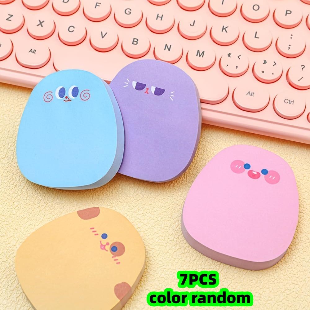 Набор из 7 стикеров случайного цвета, 60 листов в упаковке, милые стикеры с выражениями для студентов, цветные записки-сообщения,