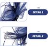 Ciieeo Navy Blue Mesh Decorative Hat with Plume Headband and Hair Clip for Women Tea Party Wedding Cocktail Special Occasion Accessories