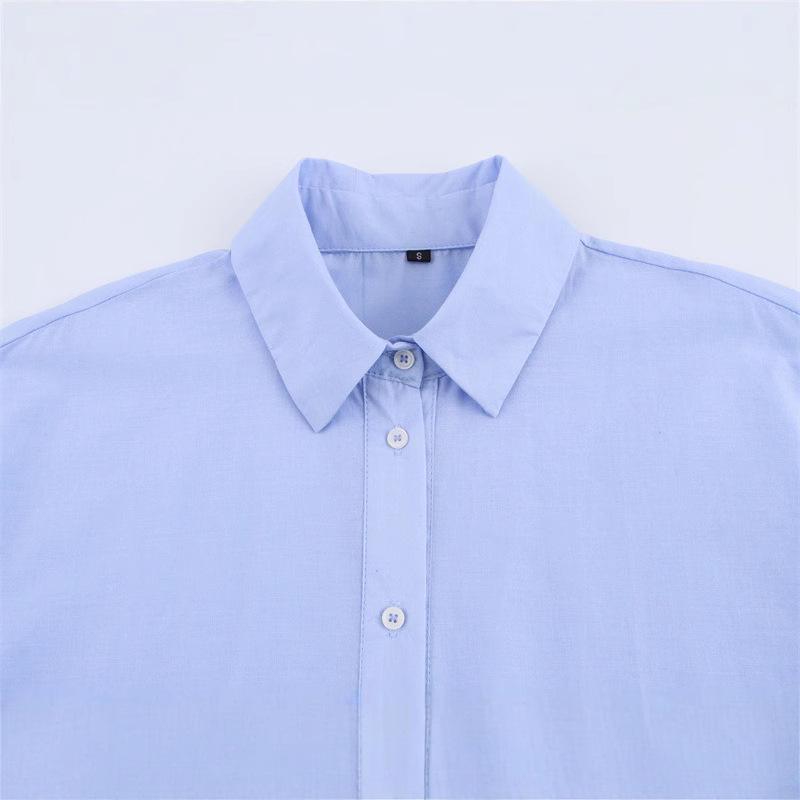 Women's Eyelet Embroidery Long Sleeve Poplin Shirt - 2025 Spring/Summer Collection