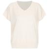 Shop   Women Loose FiT V Neck Linen Cap sleeVe KniT T shirT iVory Frb Wkn 20698