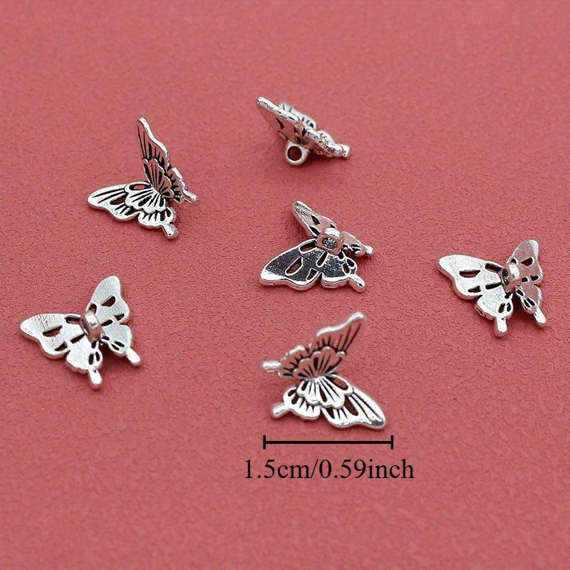 20PCS Silver-Tone Butterfly Charms for DIY Jewelry: Necklaces, Bracelets, Rings, and Pendants