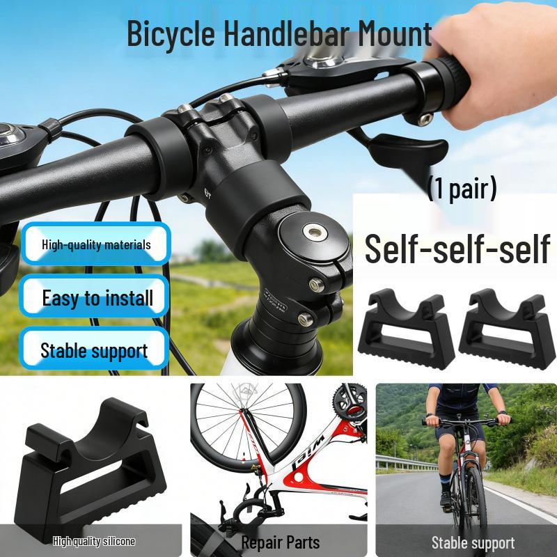 Multi-functional Quick-Release Bicycle Handlebar Mount with Anti-slip Strap & Inverted Parking Stabilizer Repair Tool