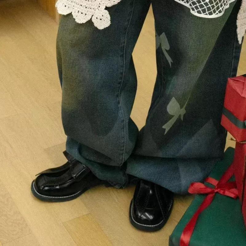 Leder Britische Schleife Schleife graviert Brock kleine Lederschuhe für Männer und Frauen im gleichen Stil, Autonaht dicker Absatz Slipper einzelne Schuhe