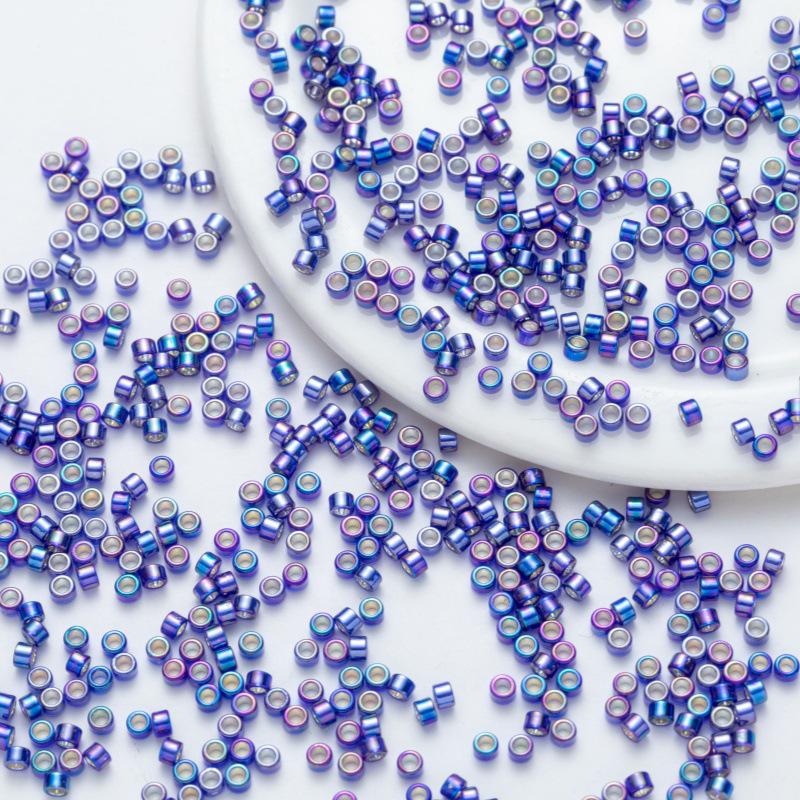 2.5mm Iridescent Metallic Glass Beads, 10g