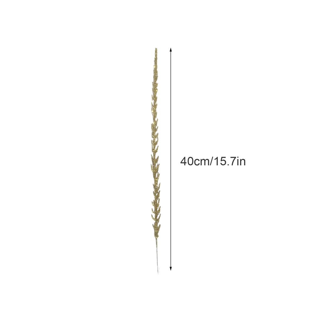 Christmas Gold Glitter Leaf Festive Decor Colorful Stick Tinsel Plastic Small Branch