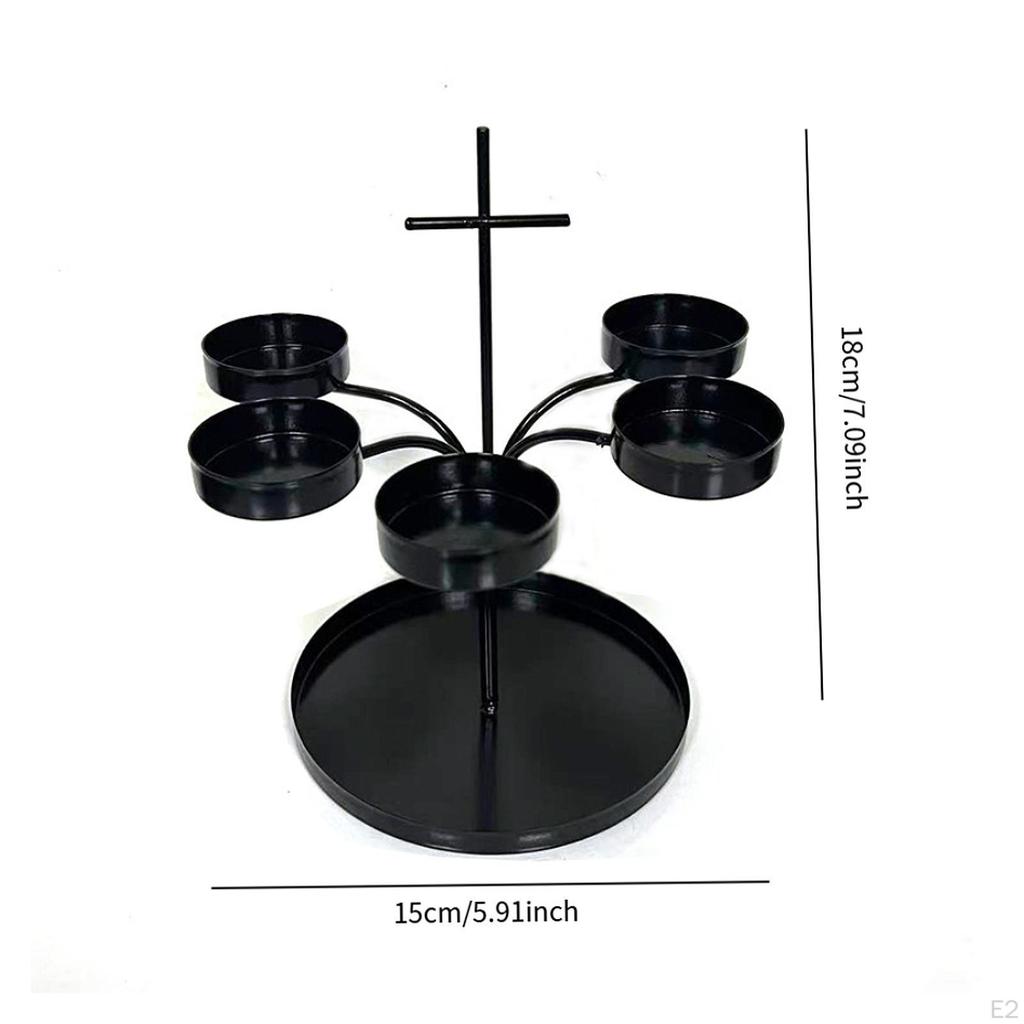 Iron Candle Holder Candlestick Ornament Pillar Candelabra Stand for Desktop Living