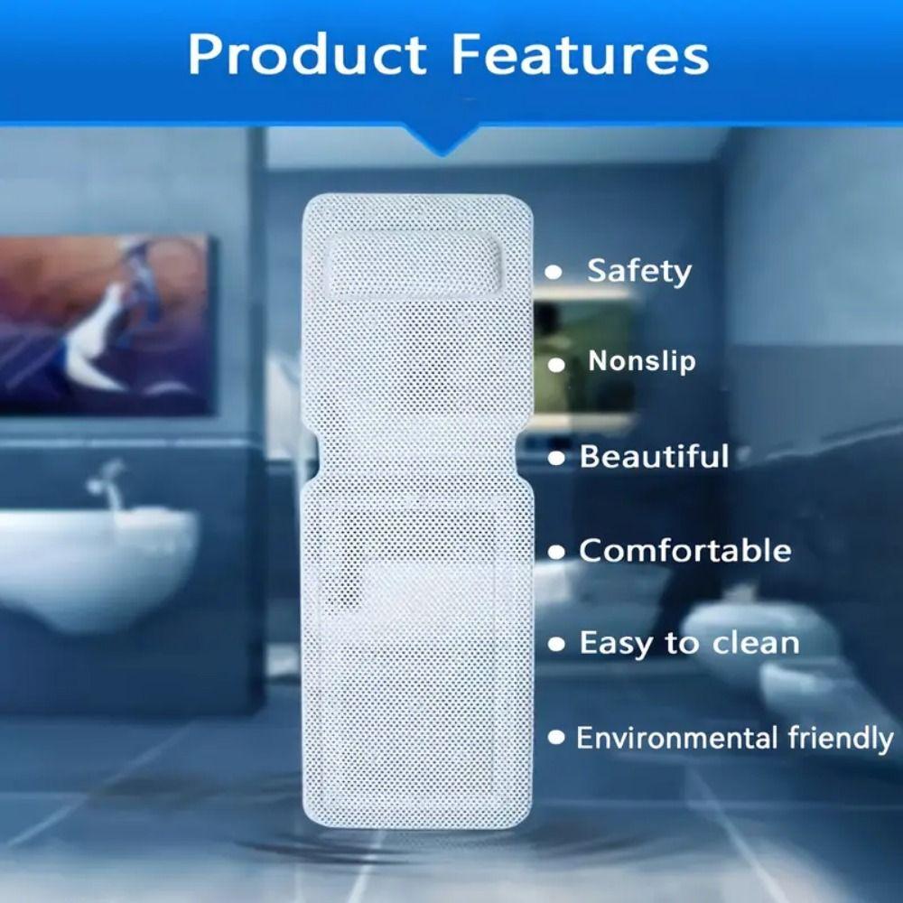 Quick Drying PVC Foam Bath Mat Suction Cups Bath Pillow Relaxing Non-Slip Bathtub Mat  Women