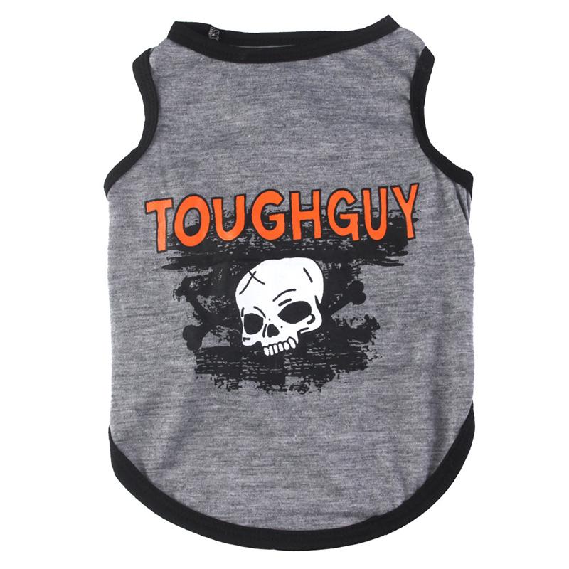 Punk Skull Print Eco-Friendly Comfortable Pet Vest for Small Dogs Cats Lightweight Sleeveless Tank Top Summer Breathable