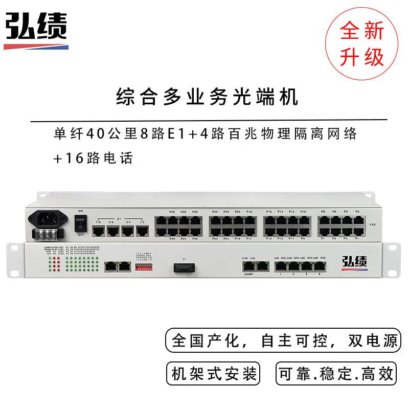 Hongji Multi-Service Optical Multiplexer 8E1+16 Telephone+4 Ethernet