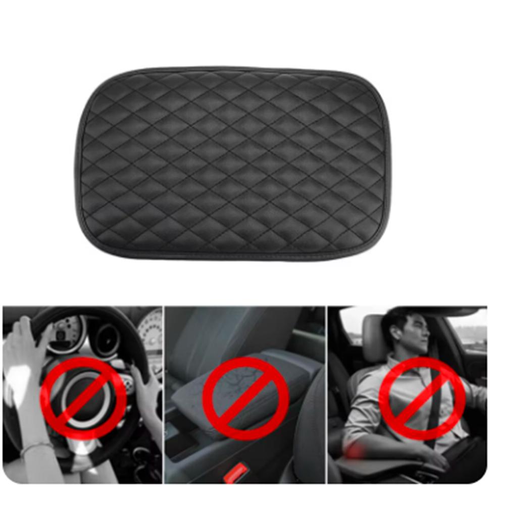 Auto Center Console Pad, Universal Waterproof Armrest Seat Box Cover, Leather Auto Armrest Cover Protector for Most Vehicle(Black)
