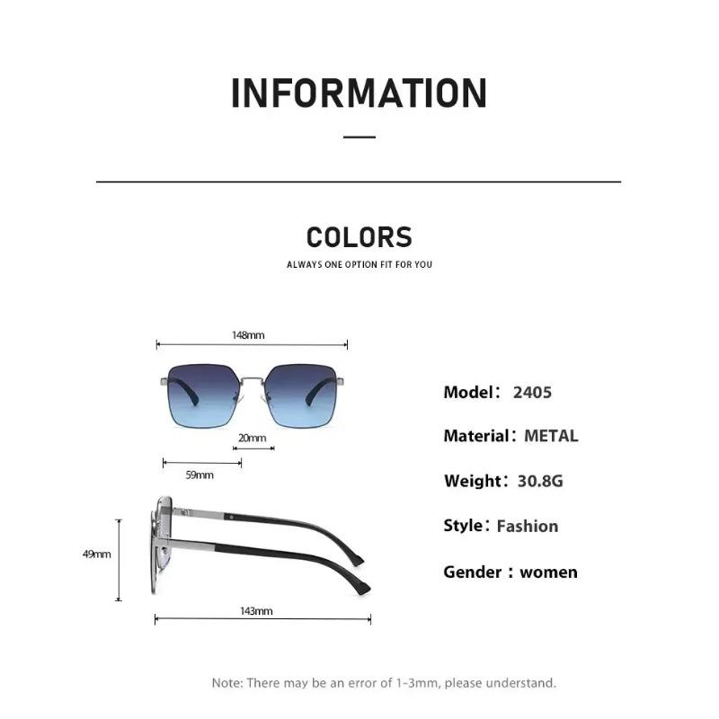 Retro Square Framed Metal Sunglasses Versatile Outdoor Fishing Sun Protection Glasses Beach Travel Driving Riding UV Resistant