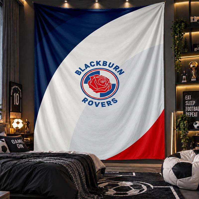 Wall Hanging Tapestry Blackburn Rovers Football Print Cloth for Living Room Bedroom Home Decor