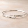 925 Sterling Silver Hook Bracelet – Minimalist Open Bangle – Modern Adjustable Cuff for Women
