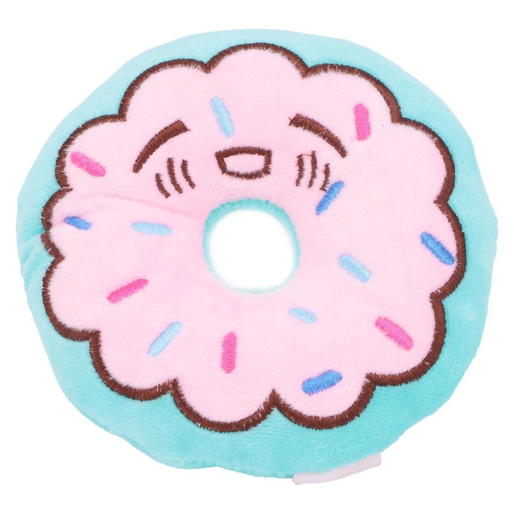 Chew Tough Donut Dog Squeaker Inside Donut Shaped Pet Soft Texture Filled Interactive Dog Chew Indoor Entertainment