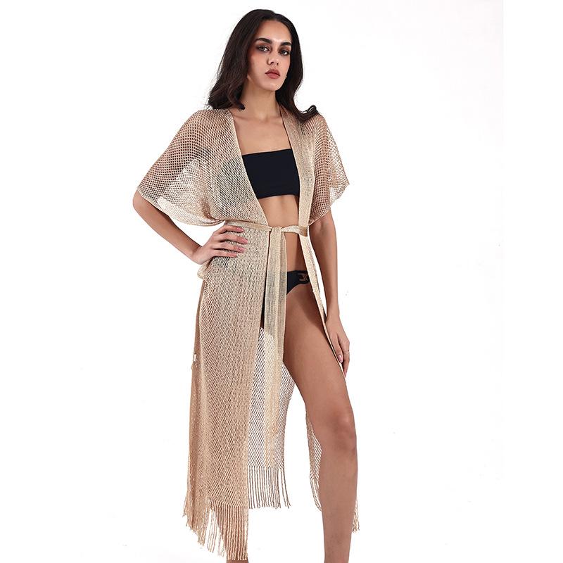 2024 European & American Women's Lace Swimsuit Cover-up Cardigan - Sexy Beach Sunscreen