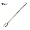 Professional Barware Supplies Stainless Steel Long Handle Mixing Spoon, Polished Metal Stirring Bartender Tools for Home Tall Glass Bar Spoon