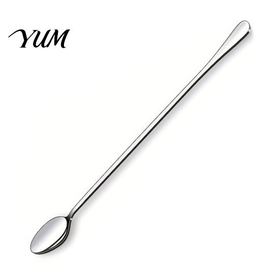 Professional Barware Supplies Stainless Steel Long Handle Mixing Spoon, Polished Metal Stirring Bartender Tools for Home Tall Glass Bar Spoon