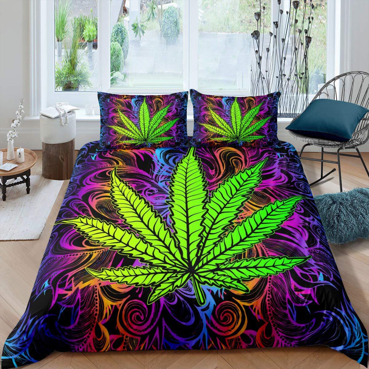 

Palm Leaf Banana Leaf Bedding Three-Piece Quilt Cover EU single 135*200