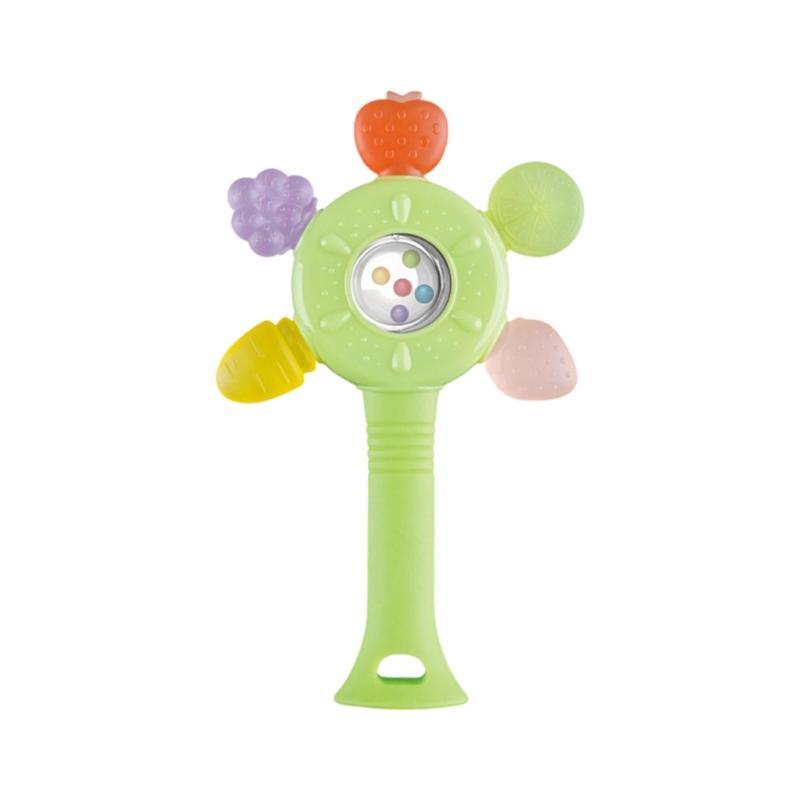 

Safe Teether Rattle Stick Toy For Infant Fine Motor Skill Development And Soothing Teething Pains Relief Hand Grip Toy зелёный