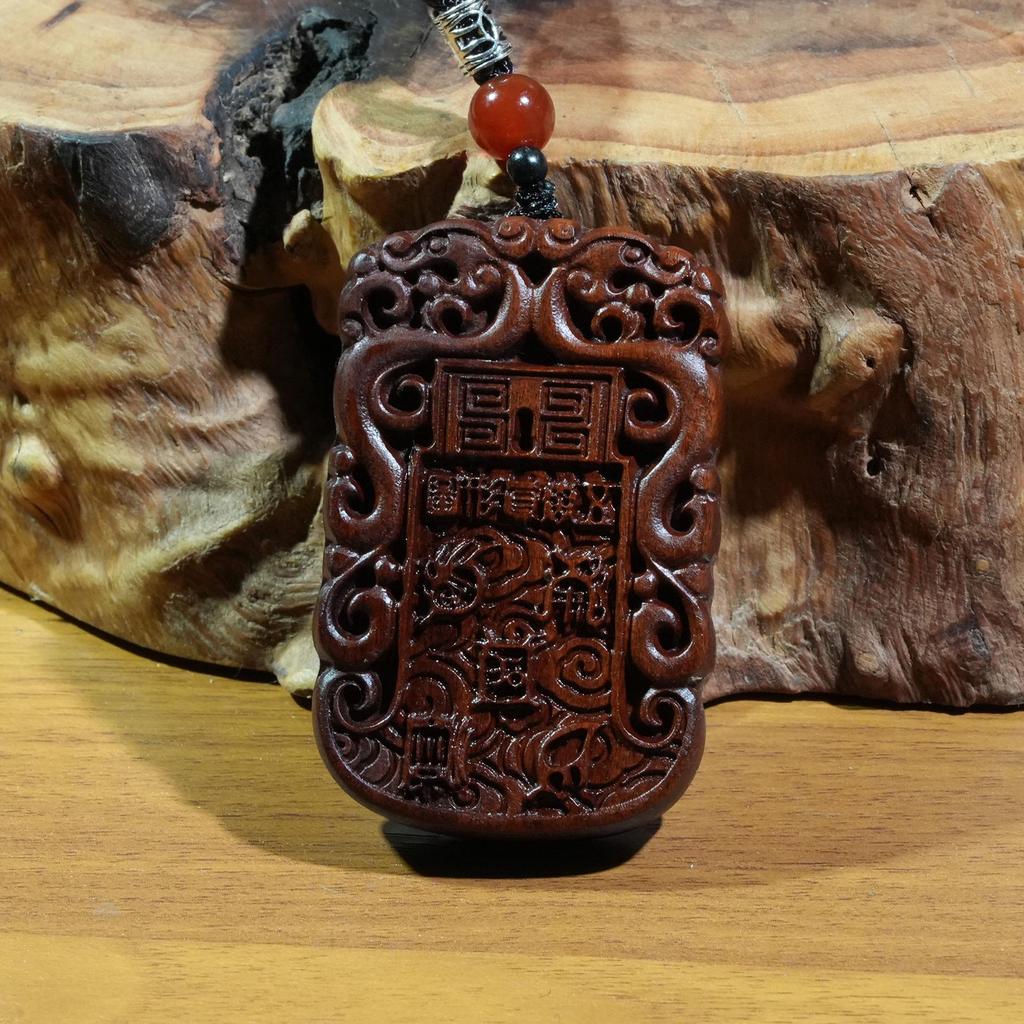 Colgante de Coche Artesanal de Madera de Azufaifo Hueca y Mirto