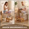 Folding Bamboo Toilet Stool, Footrest Stool for WC with Non-Slip Feet, for Bathroom, Oak