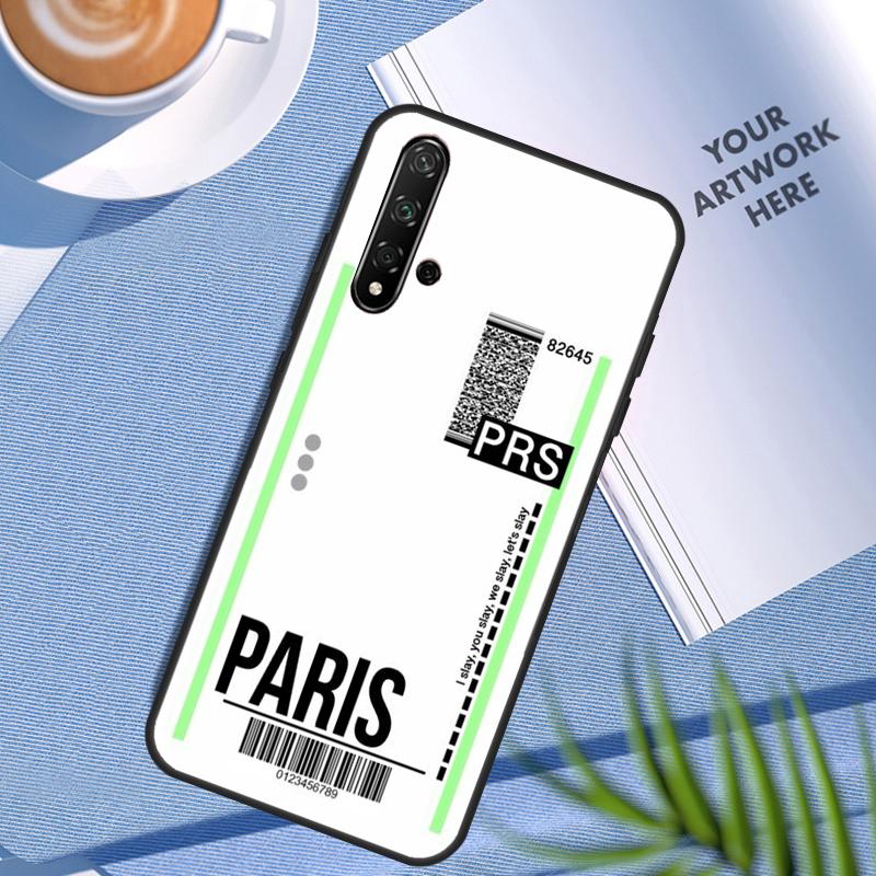 Fly Ticket Air Tickets Travel For Huawei Nova Y90 Y60 Y70 Y91 Y61 Y72 Y73 3i 7i 8i 11 12i 9 10 SE P20 P30 Pro P40 Lite Case