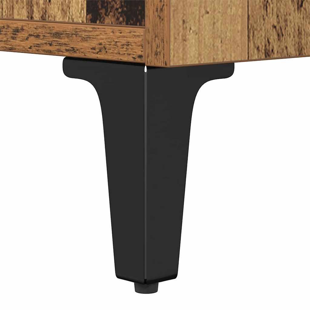 Nightstand Set of 2 Reclaimed Wood Look 40 X 35 X 47.5 Cm Engineered Wood