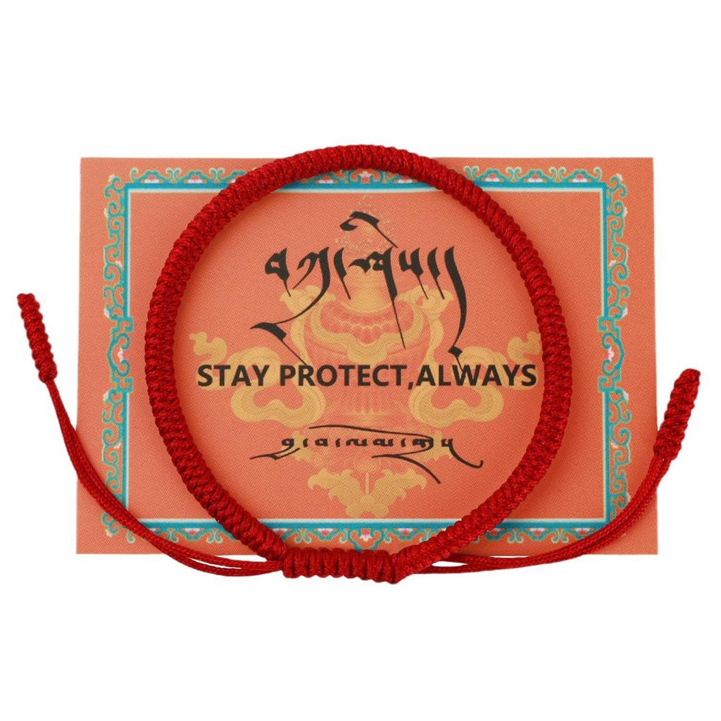 Diamond knot braided hand rope Adjustable monk body protection hand rope Xizang lucky blessing red braided hand rope