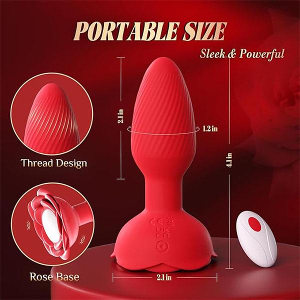 Rose Sex Toys Vibrators, 360°Rotation Adult Toys for Women, Remote Control 10 Vibrating Rotating Modes, Couple Sex Toy Prostate Massager
