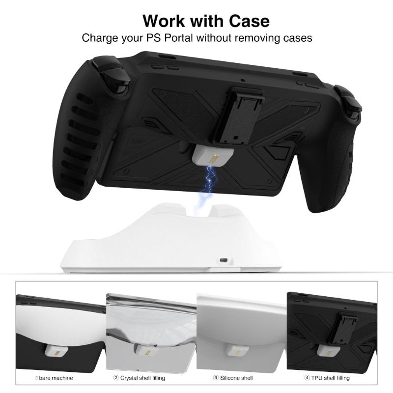 Charging Dock Station Fast Charger Holder Tabletop Charging Base for Console Charger Stand with Adjustable Light