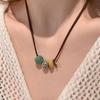 Fashion Sun Star Zircon Necklace for Women Vintage Leather Choker Necklace Double Layered Star Pendant Jewelry Adjustable Chain