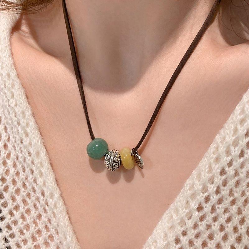 Fashion Sun Star Zircon Necklace for Women Vintage Leather Choker Necklace Double Layered Star Pendant Jewelry Adjustable Chain