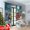 2pcs 2D Flat Printing Christmas Party Curtain Santa Claus Sleigh Reindeer Snow Christmas Fabric Without Electricity Birthday