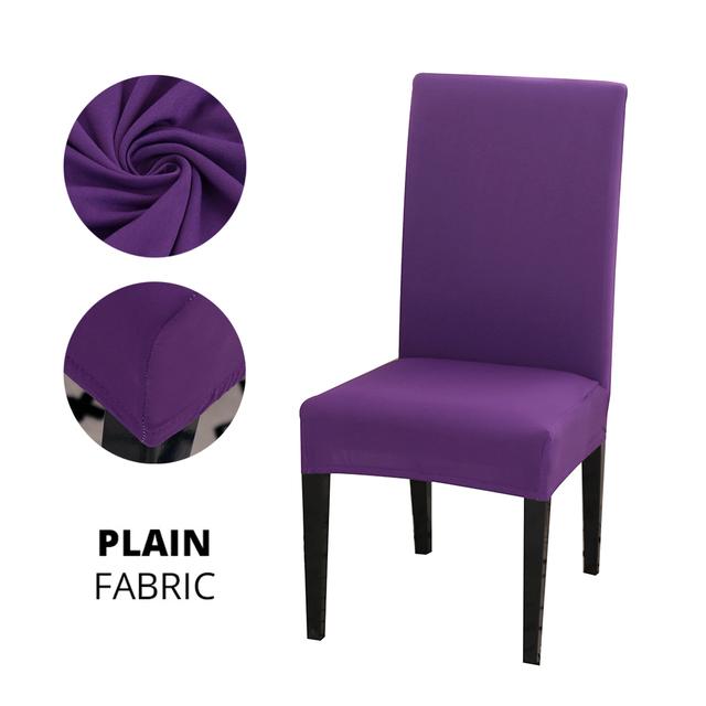 Ensfarget Stoltrekk Stretch Spandex Slipcover Protector For Kjøkken Stol Sete Hotell Bankett Bryllup Spisestue 1 /2 /4 /6 Stk