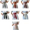 Waist Belt Obi Belt Knotted Self Tie Wrap Belt for Wrap Dress Halter Dress Wide Cinches Belt Soft PU Tie Up for Girls