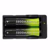 2PCS Rechargeable 5800mAh Li-ion 18650 3.7V Battery & Dual Smart Charger