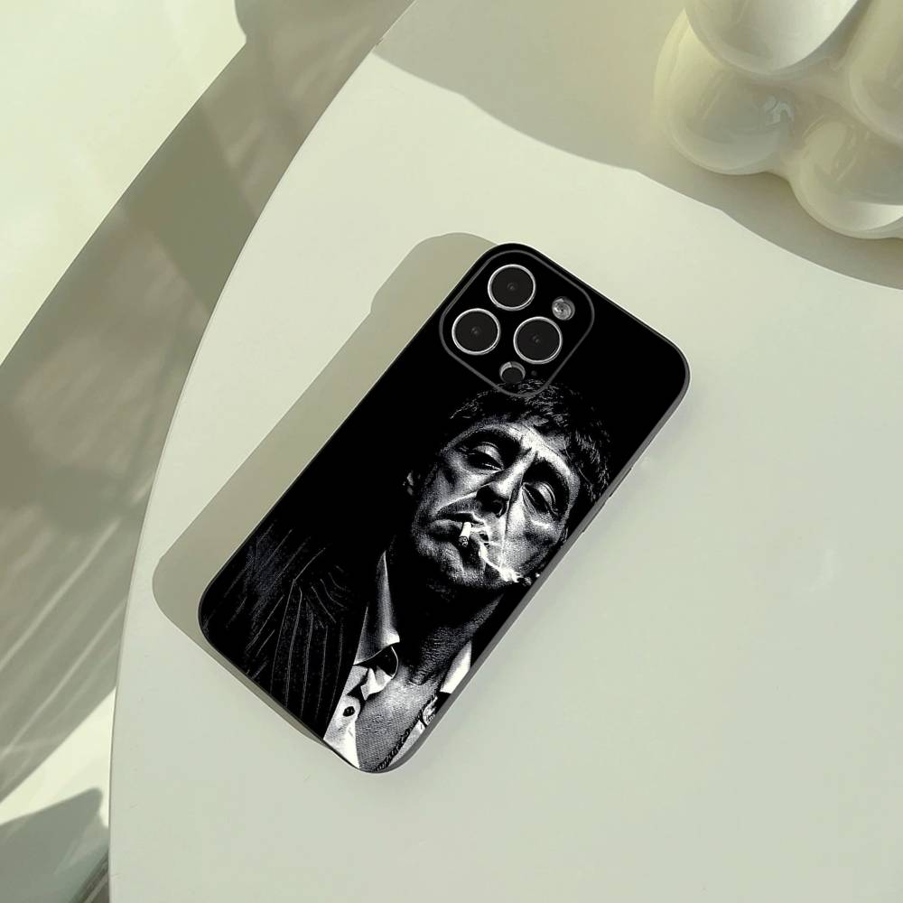 S-Scarface-Fashion Hot Phone Case For iPhone 17,16,15,14,13,12,11 Pro Max,16Plus,XS Soft Black Cover