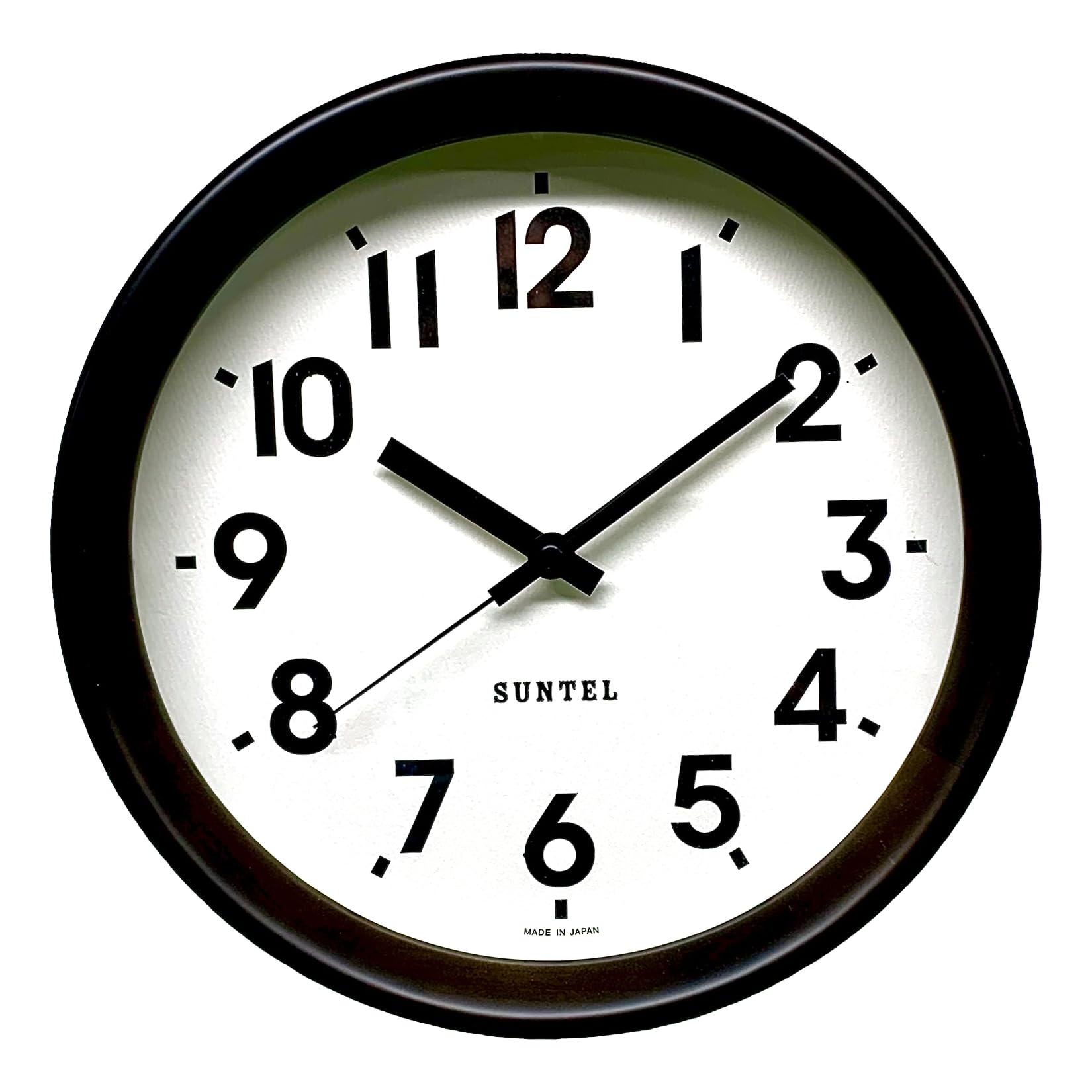 Santel Natural Wood Simple Standard Wooden Frame Dark Brown Japanese-made Clock, DQL738-DBK