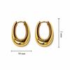 Elegant Stainless Steel Gold Oval U-Shaped Earrings