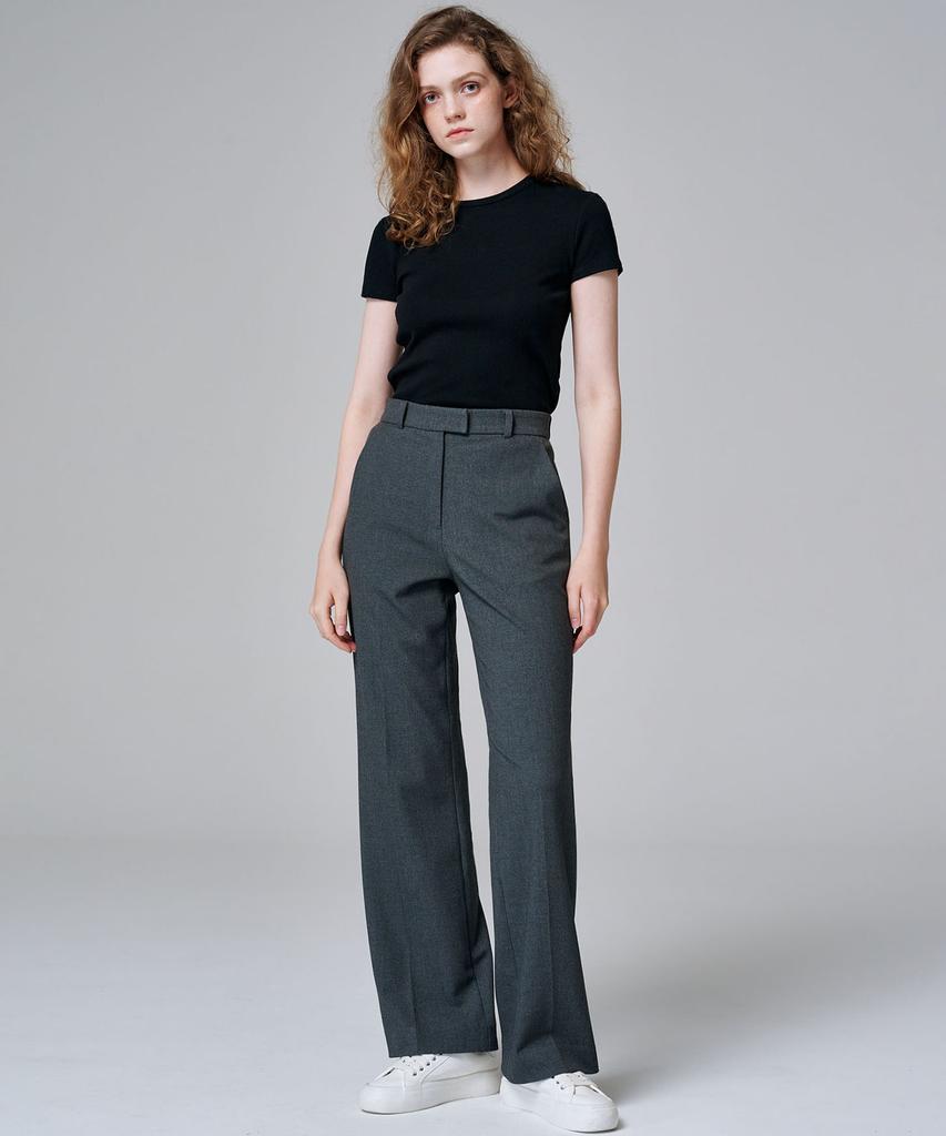MALOUPE 2115 Stretch Semi-Wide Pants (Dark Gray)