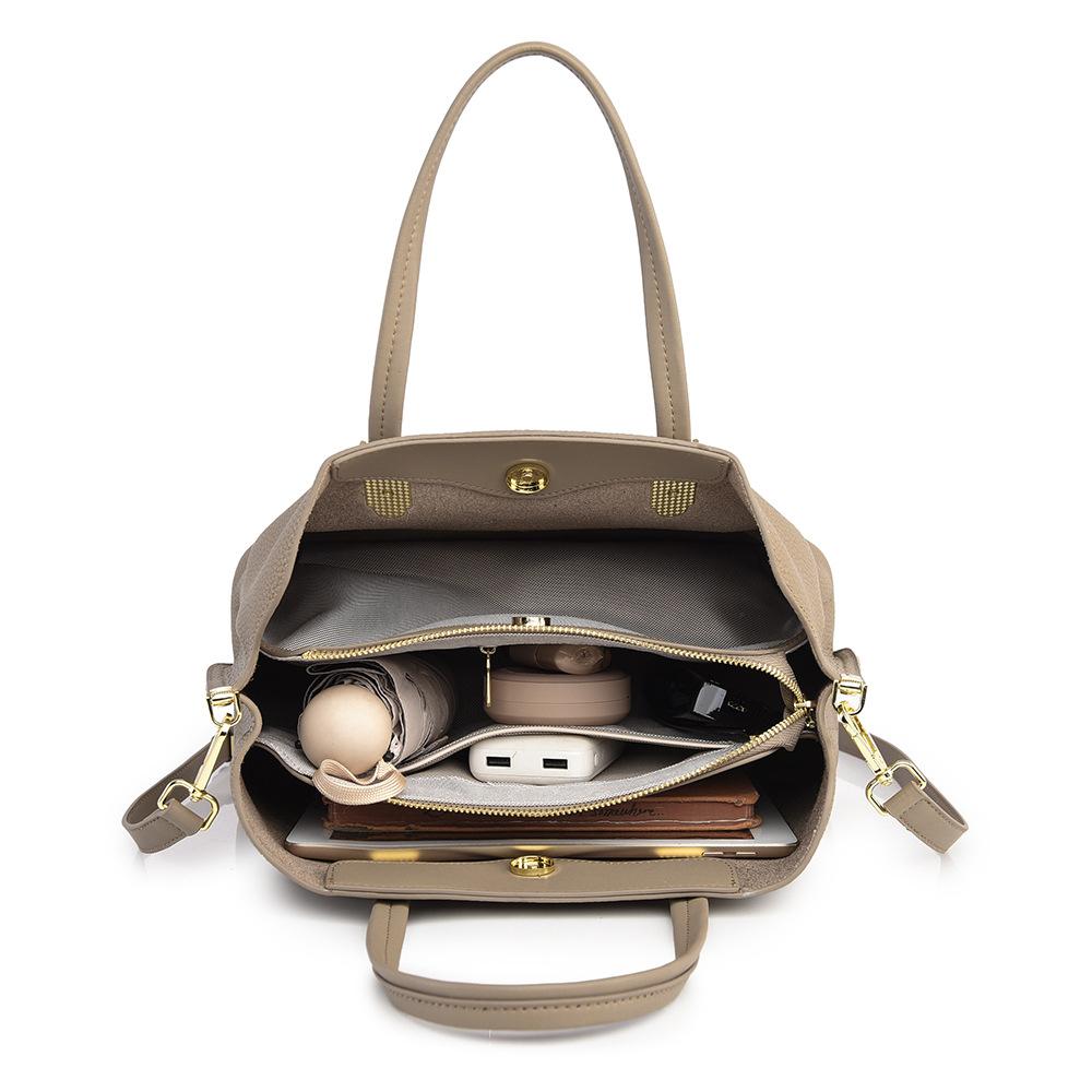 Real Leather Women's Bag, New Minimalist Women's Handbag, High-end Feel, Top Layer Cowhide Bag, Large Capacity Commuting Tote Bag