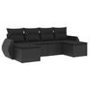 VidaXL Garden Lounge Set with Cushions 6 Pcs, Patio Sofas, Patio Furniture Set, Outdoor Furniture, Black 3254052