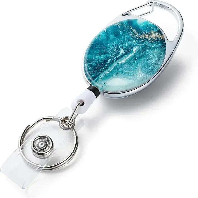 1pc Retractable Badges Holder Nylons Cord Keyrings Quality Retractable Keychains Name Tag Holder Keyring ID Card Key Ring